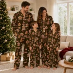 Cleveland Browns Long Pajama Set Personalized Candy Scatter Brown Best Selling
