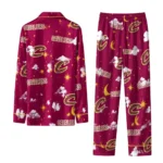 Cleveland Cavaliers Long Pajama Set Custom Cloud Stars Wine Best Selling