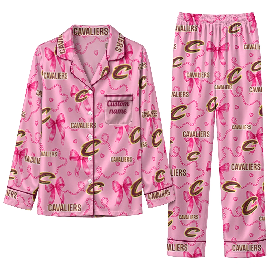 cleveland cavaliers long pajama set custom ribbon chains wine best selling.webp cleveland cavaliers long pajama set custom ribbon chains wine best selling.webp