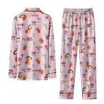 cleveland cavaliers long pajama set custom ribbon florals wine best selling.webp
