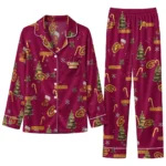 Cleveland Cavaliers Long Pajama Set Custom Sprig Scatter Wine Best Selling