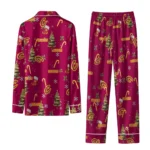 Cleveland Cavaliers Long Pajama Set Custom Sprig Scatter Wine Best Selling