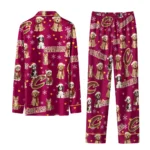 Cleveland Cavaliers Long Pajama Set Customized Animal Scatter Wine Best Selling