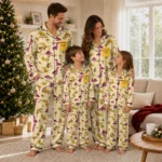 Cleveland Cavaliers Long Pajama Set Customized Character Scatter Best Selling