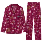 Cleveland Cavaliers Long Pajama Set - Customized Heart Charms Wine 1 cleveland cavaliers long pajama set customized heart charms wine best selling.webp