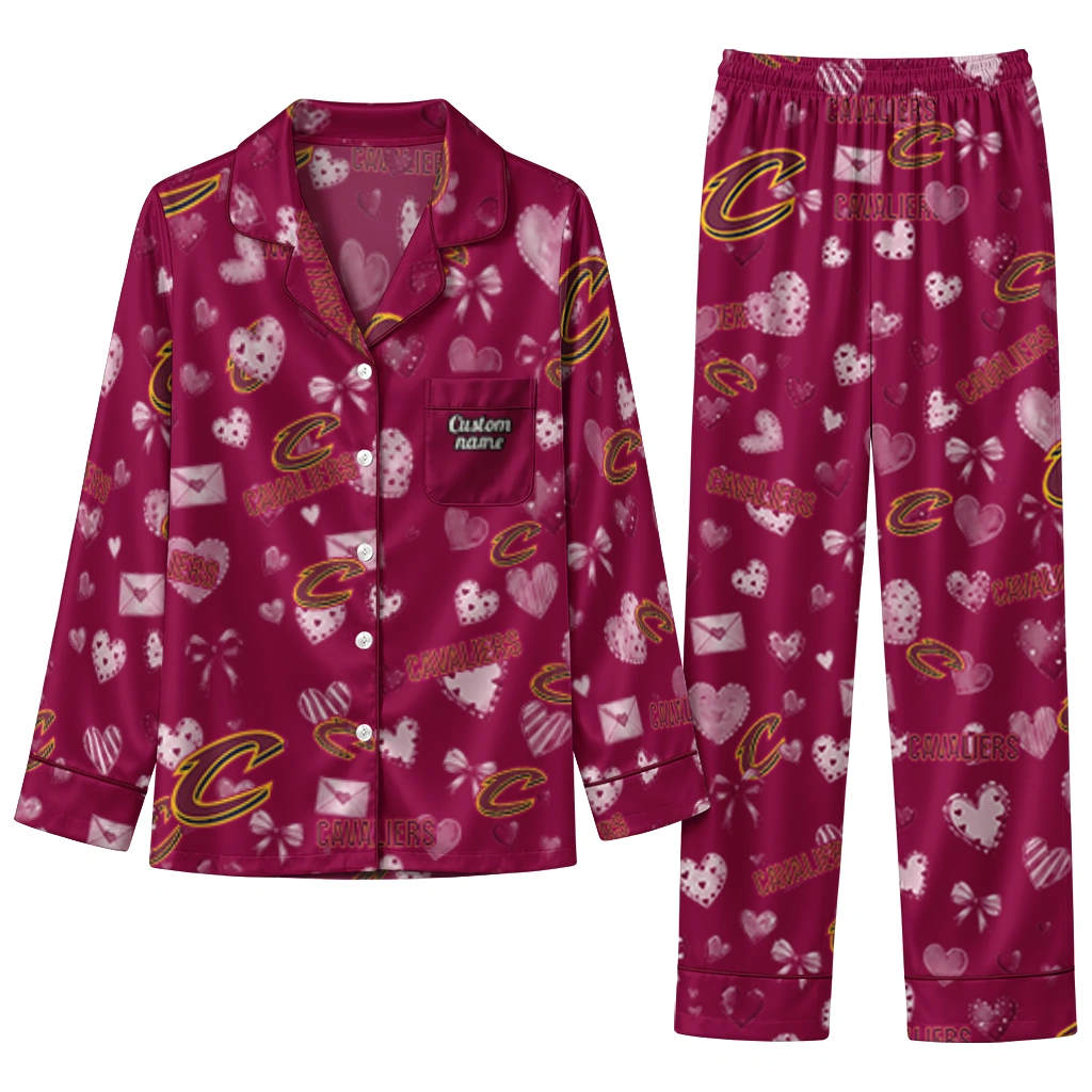 cleveland cavaliers long pajama set customized heart charms wine best selling.webp cleveland cavaliers long pajama set customized heart charms wine best selling.webp