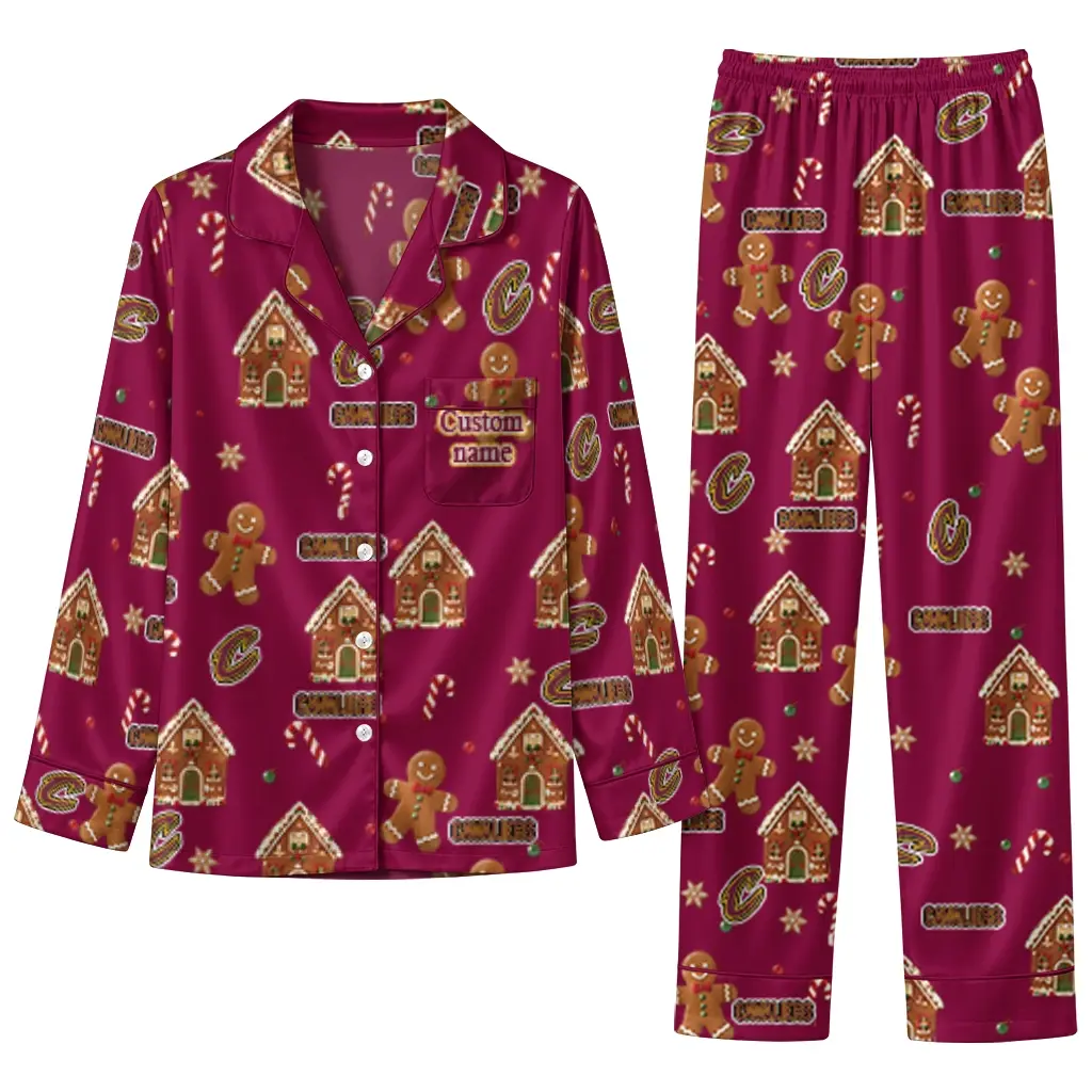Cleveland Cavaliers Long Pajama Set Personalized Candy Scatter Wine Best Selling Cleveland Cavaliers Long Pajama Set Personalized Candy Scatter Wine Best Selling