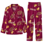 Cleveland Cavaliers Long Pajama Set Personalized Snack Scatter Wine Best Selling