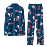 Cleveland Guardians Long Pajama Set Custom Cloud Stars Navy Blue Best Selling