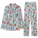 Cleveland Guardians Long Pajama Set - Custom Ribbon Florals Navy Blue 1 cleveland guardians long pajama set custom ribbon florals navy blue best selling.webp