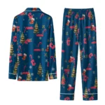 Cleveland Guardians Long Pajama Set Custom Sprig Scatter Navy Blue Best Selling