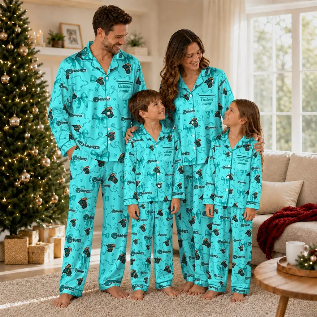 Coastal Carolina Chanticleers Long Pajama Set Custom Ribbon Chains Green Latest Model Coastal Carolina Chanticleers Long Pajama Set Custom Ribbon Chains Green Latest Model
