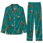 Coastal Carolina Chanticleers Long Pajama Set Custom Sprig Scatter Green Best Selling