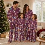 Colorado Avalanche Long Pajama Set Custom Animal Scatter Burgundy Best Selling