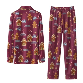 Colorado Avalanche Long Pajama Set Customized Candy Scatter Burgundy Fashion Forward
