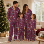 Colorado Avalanche Long Pajama Set Personalized Sprig Scatter Burgundy Best Selling