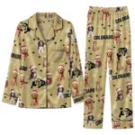Colorado Buffaloes Long Pajama Set Personalized Animal Scatter Gold Best Selling