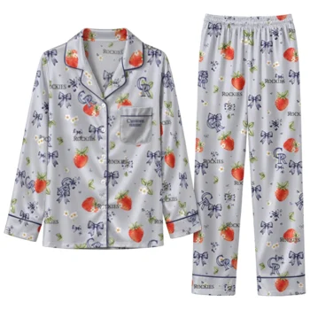 colorado rockies long pajama set customized ribbon florals blue best selling.webp