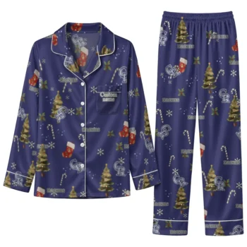 Colorado Rockies Long Pajama Set Customized Sprig Scatter Blue Best Selling