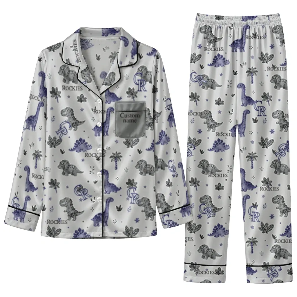 Colorado Rockies Long Pajama Set Personalized Character Scatter Best Selling Colorado Rockies Long Pajama Set Personalized Character Scatter Best Selling