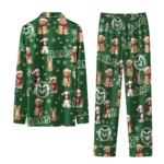 Colorado State Rams Long Pajama Set Custom Animal Scatter Green Best Selling