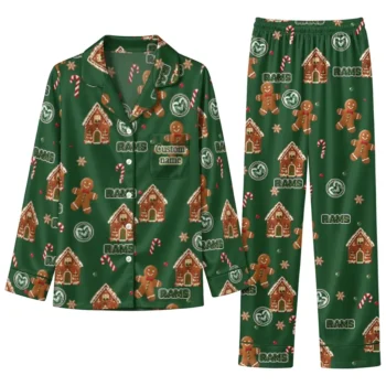 Colorado State Rams Long Pajama Set Custom Candy Scatter Green Best Selling
