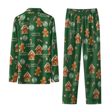 Colorado State Rams Long Pajama Set Custom Candy Scatter Green Fashion Forward