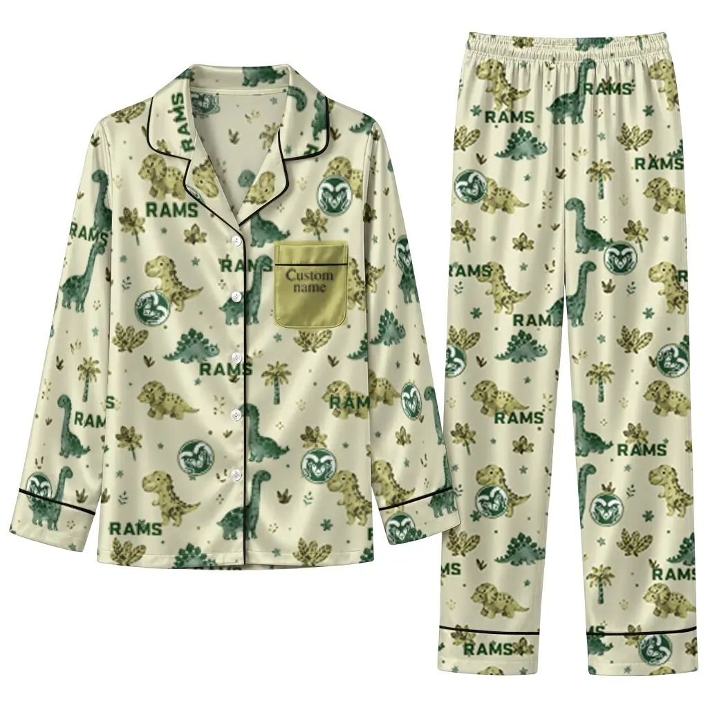 Colorado State Rams Long Pajama Set Custom Character Scatter Best Selling Colorado State Rams Long Pajama Set Custom Character Scatter Best Selling