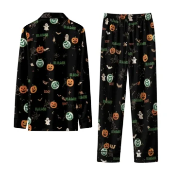Colorado State Rams Long Pajama Set Custom Icon Confetti Black Fashion Forward