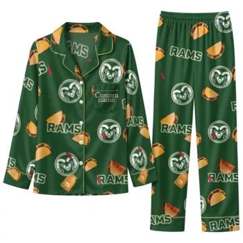 Colorado State Rams Long Pajama Set Custom Snack Scatter Green Best Selling