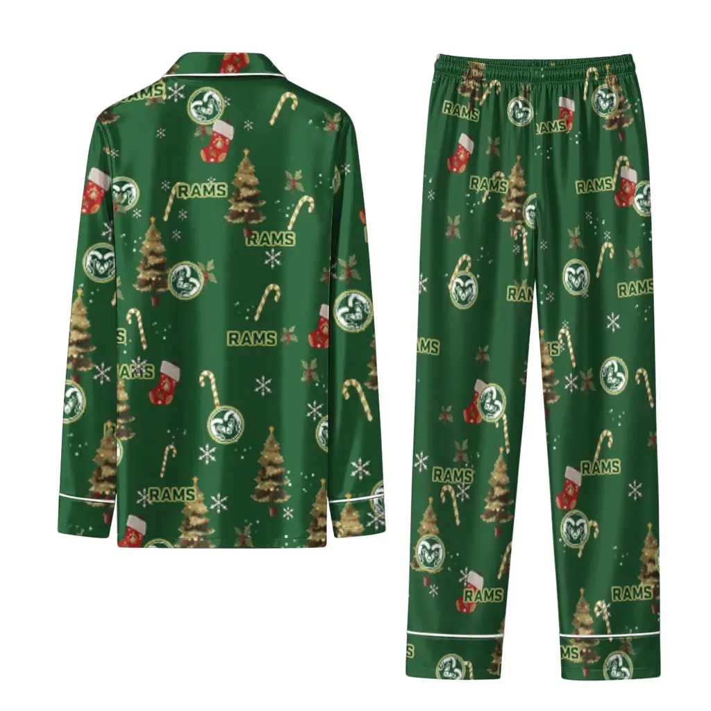 Colorado State Rams Long Pajama Set Custom Sprig Scatter Green Fashion Forward Colorado State Rams Long Pajama Set Custom Sprig Scatter Green Fashion Forward