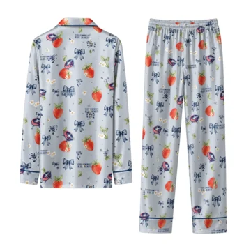 columbus blue jackets long pajama set custom ribbon florals navy blue fashion forward.webp