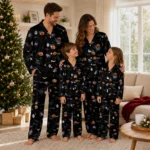 columbus blue jackets long pajama set personalized icon confetti black best selling.webp