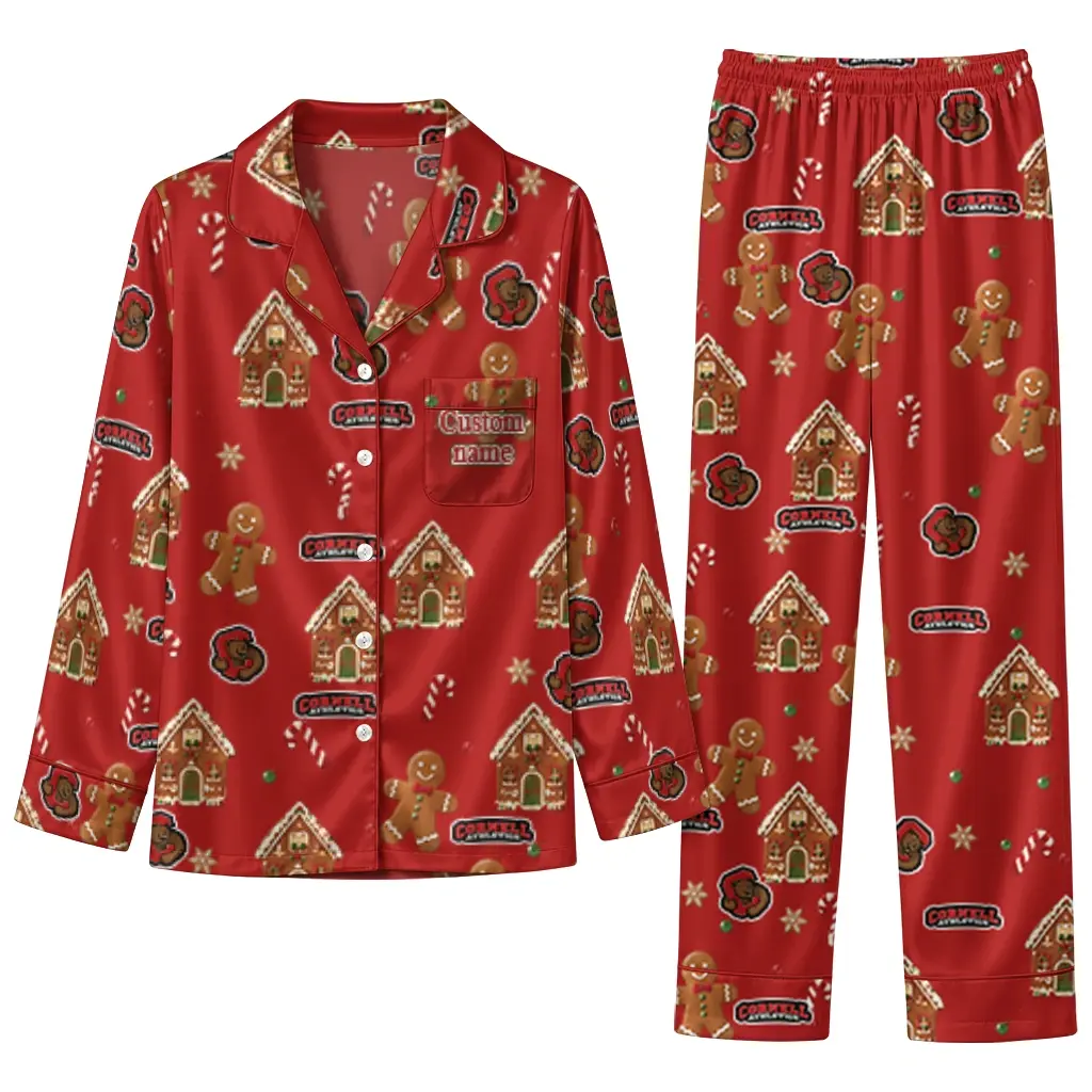 Cornell Big Red Long Pajama Set Personalized Candy Scatter Red Best Selling Cornell Big Red Long Pajama Set Personalized Candy Scatter Red Best Selling