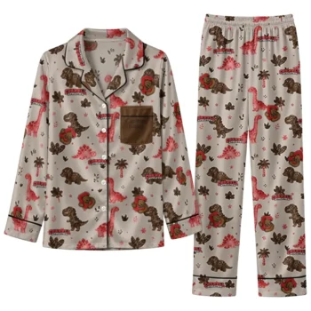 Cornell Big Red Long Pajama Set Personalized Character Scatter Best Selling