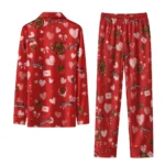 Cornell Big Red Long Pajama Set Personalized Heart Charms Red Best Selling