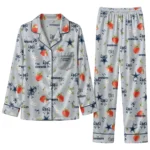 dallas cowboys long pajama set customized ribbon florals blue best selling.webp