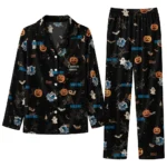 dallas mavericks long pajama set custom icon confetti black best selling.webp