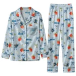 dallas mavericks long pajama set customized ribbon florals blue best selling.webp