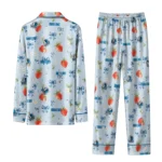 dallas mavericks long pajama set customized ribbon florals blue best selling.webp