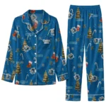 Dallas Mavericks Long Pajama Set Customized Sprig Scatter Blue Best Selling