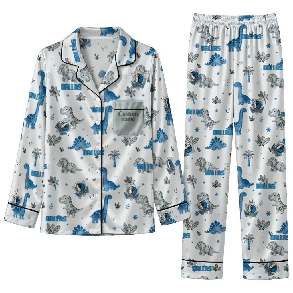 Dallas Mavericks Long Pajama Set Personalized Character Scatter Best Selling Dallas Mavericks Long Pajama Set Personalized Character Scatter Best Selling