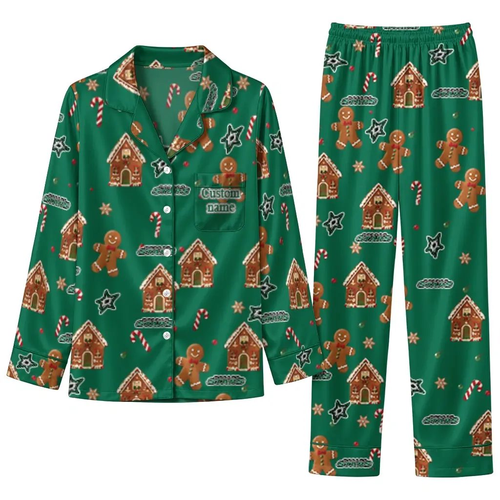 Dallas Stars Long Pajama Set Custom Candy Scatter Green Best Selling Dallas Stars Long Pajama Set Custom Candy Scatter Green Best Selling