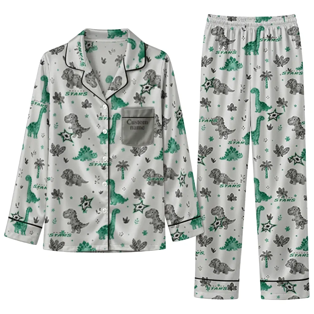 Dallas Stars Long Pajama Set Personalized Character Scatter Best Selling Dallas Stars Long Pajama Set Personalized Character Scatter Best Selling