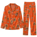 Denver Broncos Long Pajama Set Customized Candy Scatter Orange Best Selling