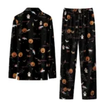 denver broncos long pajama set customized icon confetti black best selling.webp
