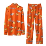 Denver Broncos Long Pajama Set Customized Snack Scatter Orange Best Selling