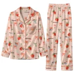 Denver Broncos Long Pajama Set - Personalized Ribbon Florals Orange 1 denver broncos long pajama set personalized ribbon florals orange best selling.webp