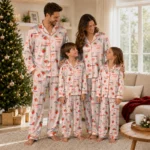 denver broncos long pajama set personalized ribbon florals orange best selling.webp
