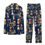 Denver Nuggets Long Pajama Set Custom Animal Scatter Blue Best Selling